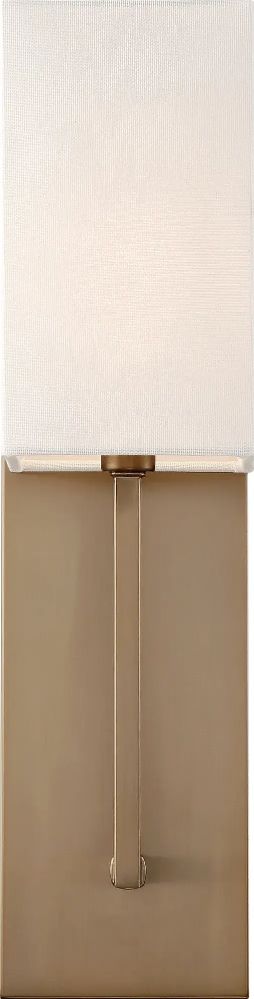 Vesey 1-Light Wall Sconce in Burnished Brass with White Linen Shade - Image 2