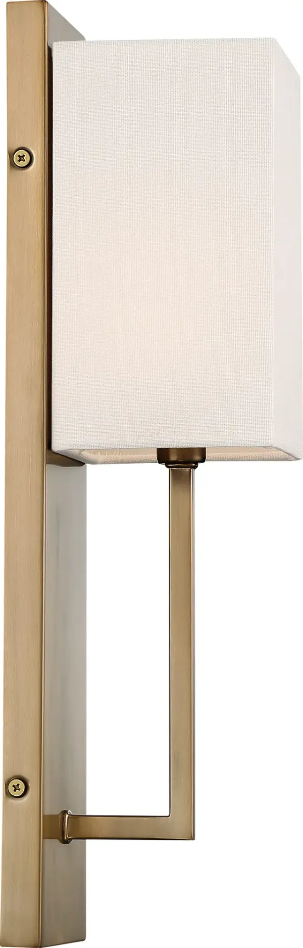 Vesey 1-Light Wall Sconce in Burnished Brass with White Linen Shade - Image 4