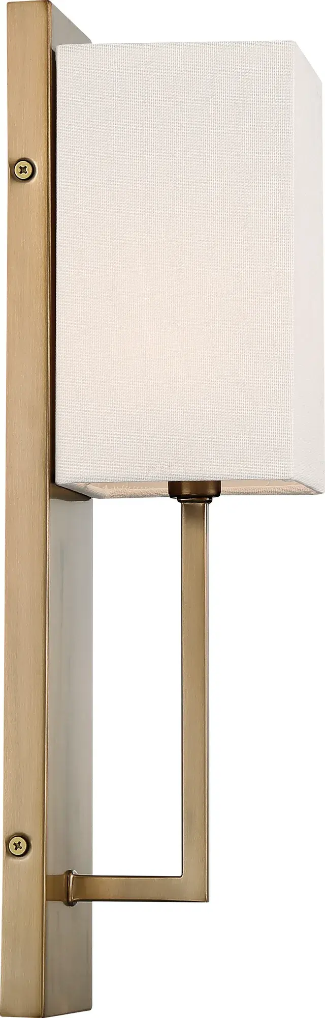 Vesey 1-Light Wall Sconce in Burnished Brass with White Linen Shade - Image 4