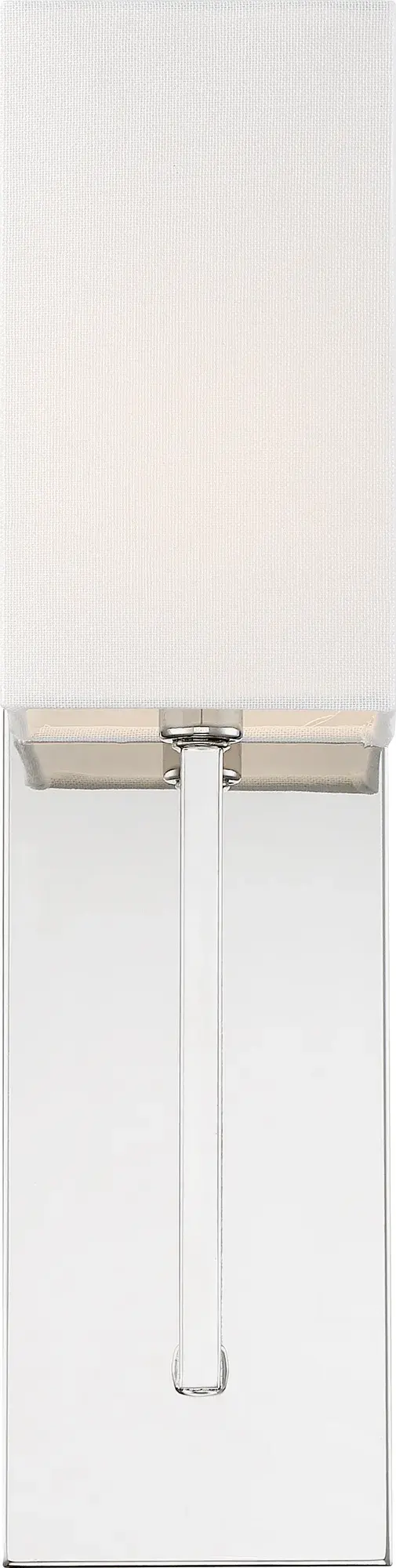 Vesey 1-Light Wall Sconce in Polished Nickel with White Linen Shade - Image 2