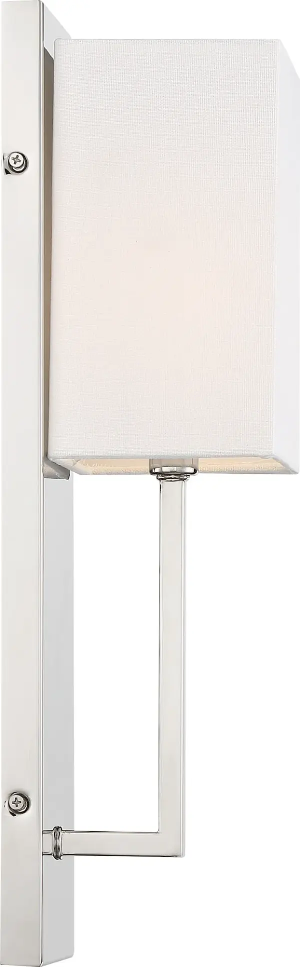 Vesey 1-Light Wall Sconce in Polished Nickel with White Linen Shade - Image 4
