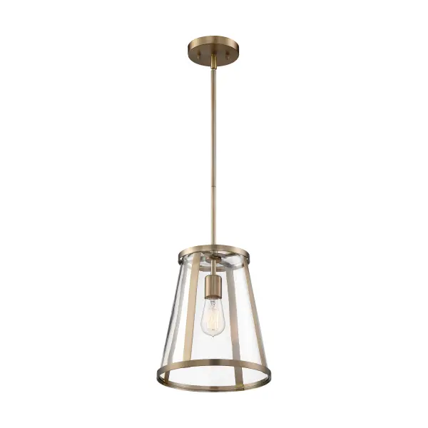 Bruge Pendant Light - Burnished Brass with Clear Glass - Image 1