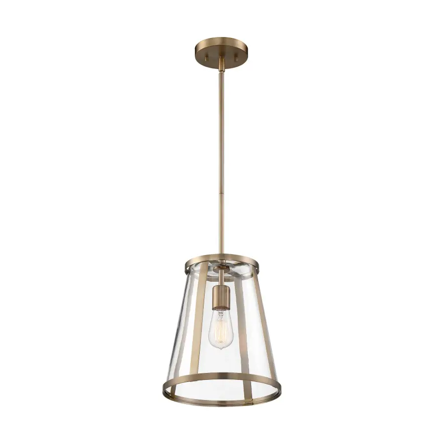 Bruge Pendant Light - Burnished Brass with Clear Glass - Image 1