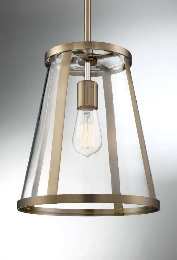Bruge Pendant Light - Burnished Brass with Clear Glass - Image 5