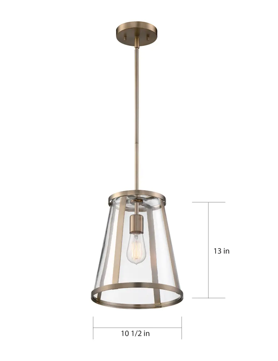 Bruge Pendant Light - Burnished Brass with Clear Glass - Image 6