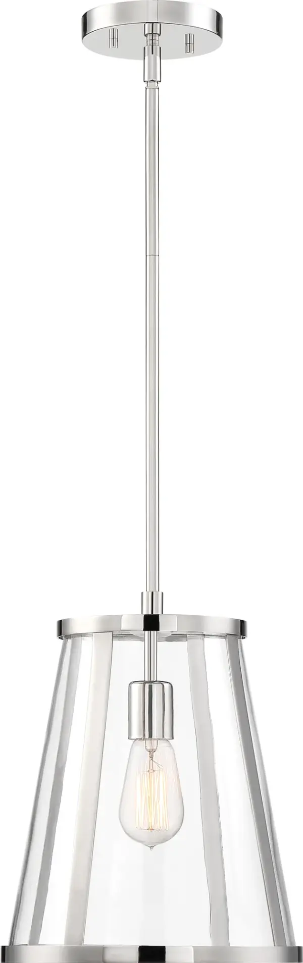 Bruges 1-Light Pendant in Polished Nickel with Clear Glass - Image 2