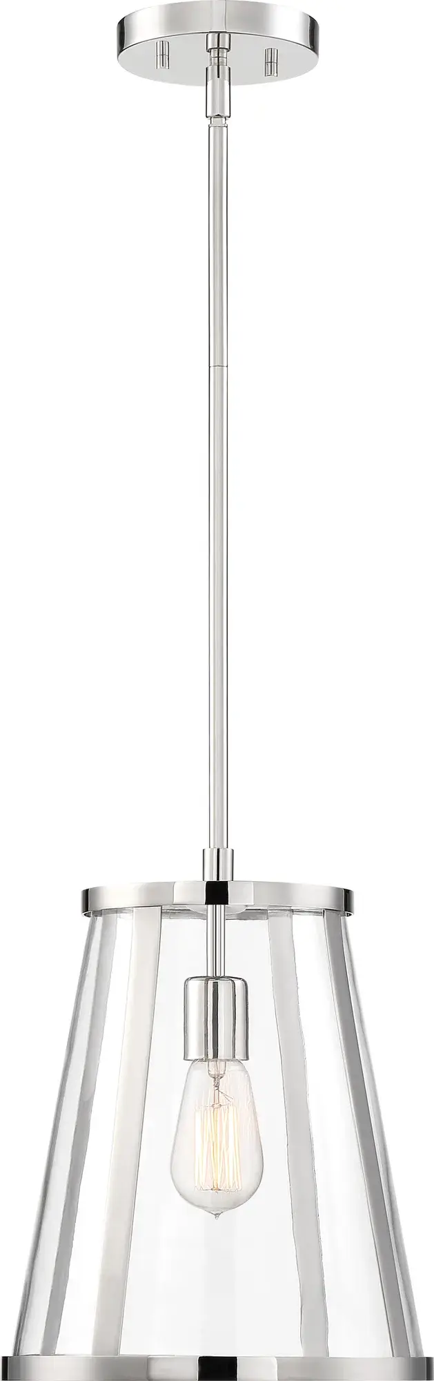 Bruges 1-Light Pendant in Polished Nickel with Clear Glass - Image 2