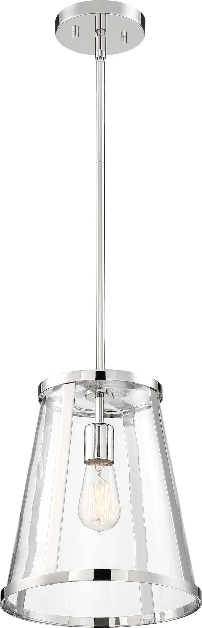 Bruges 1-Light Pendant in Polished Nickel with Clear Glass - Image 3