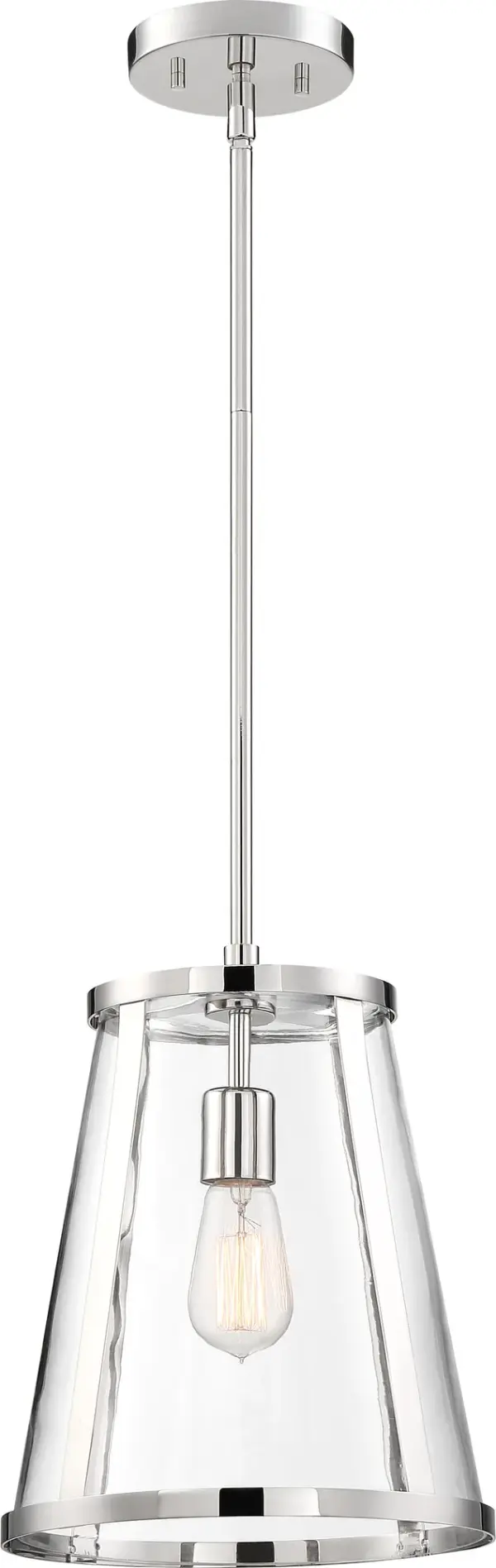 Bruges 1-Light Pendant in Polished Nickel with Clear Glass - Image 4