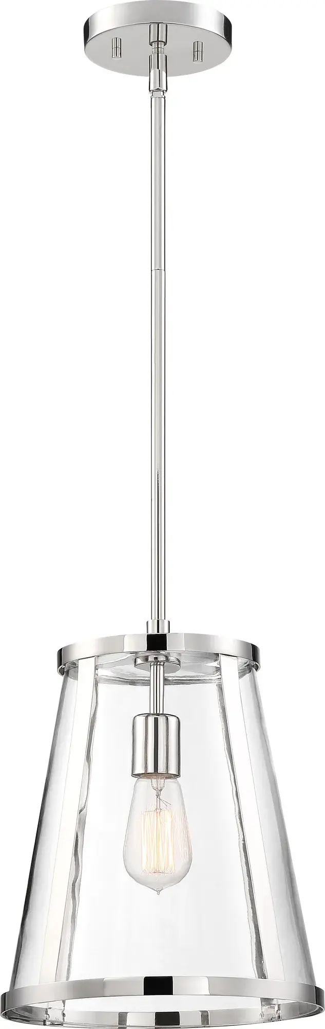 Bruges 1-Light Pendant in Polished Nickel with Clear Glass - Image 4