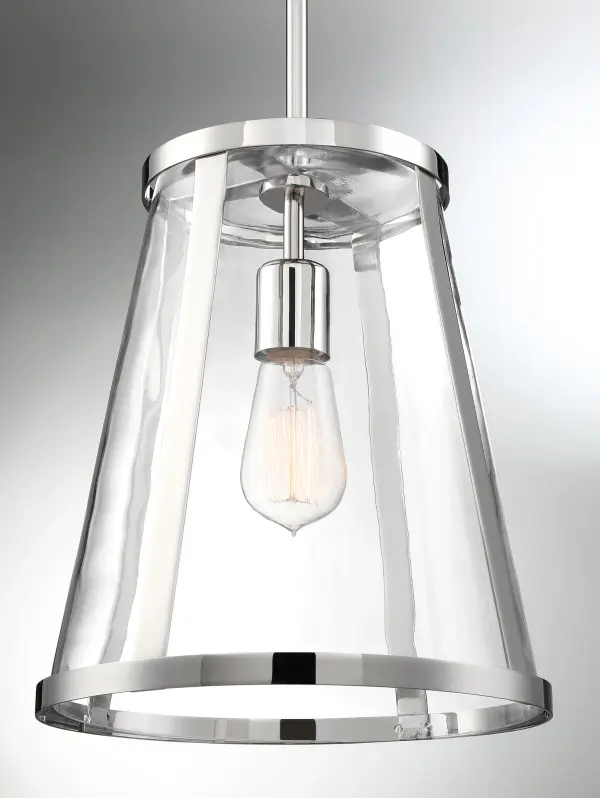 Bruges 1-Light Pendant in Polished Nickel with Clear Glass - Image 5