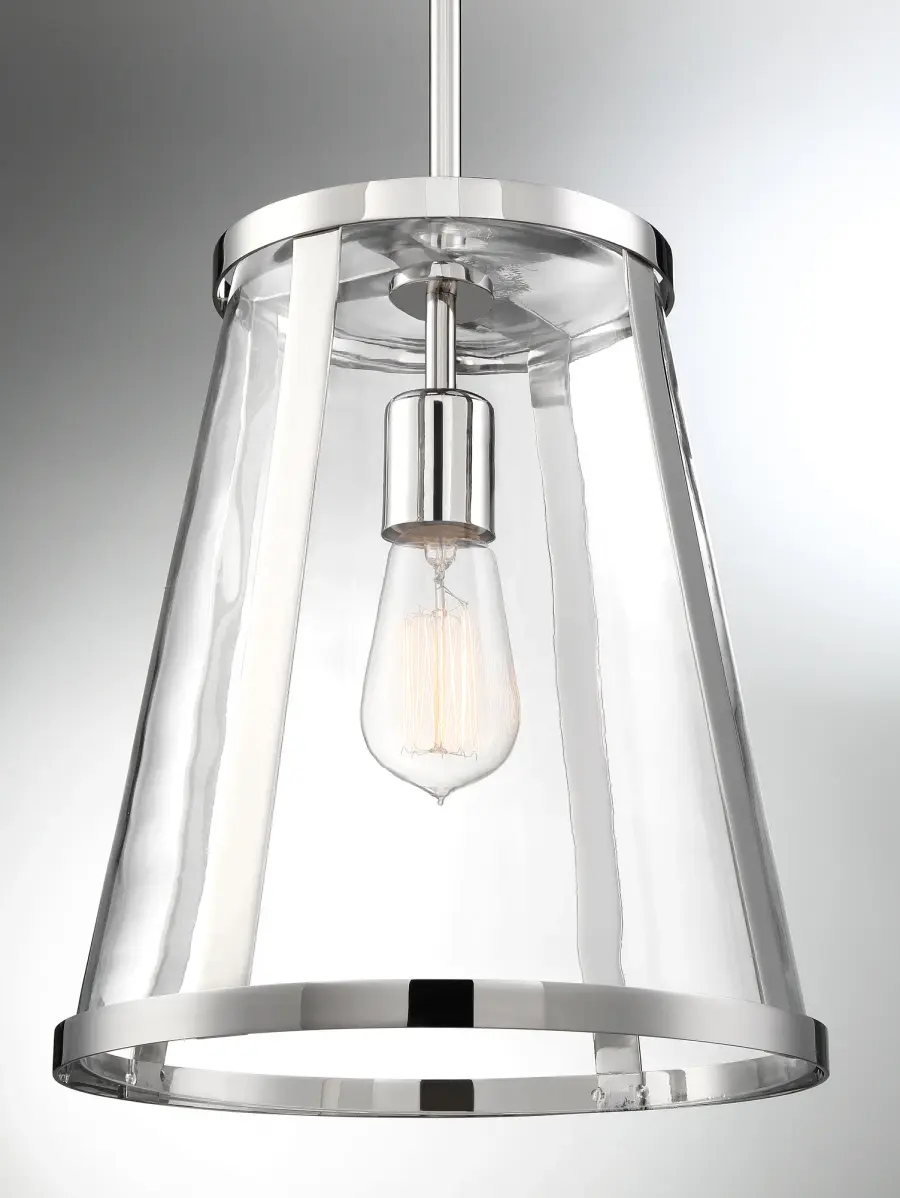 Bruges 1-Light Pendant in Polished Nickel with Clear Glass - Image 5