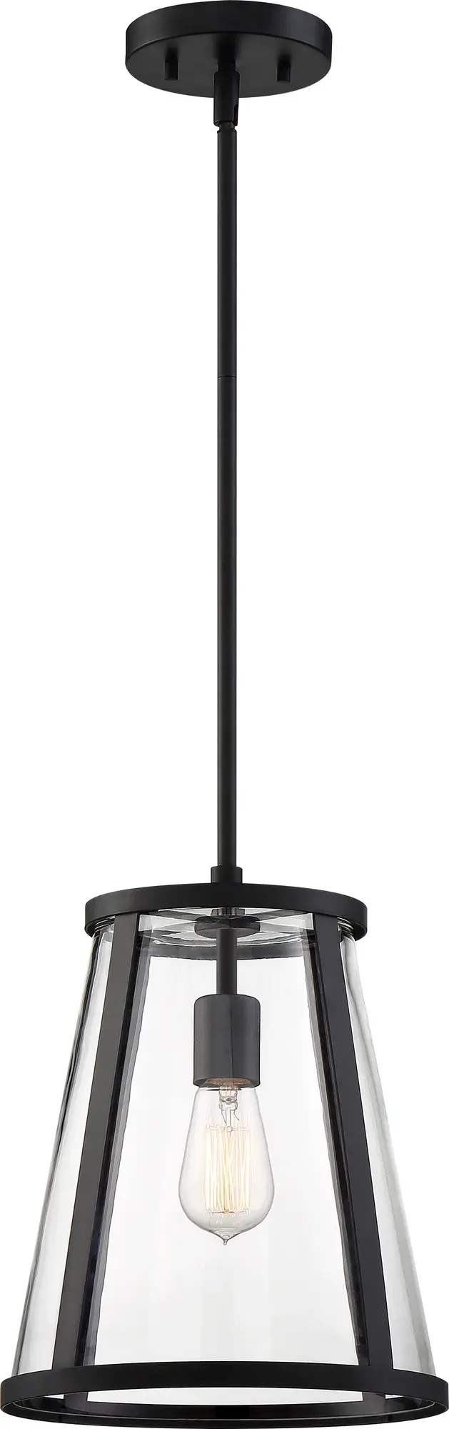 Bruge Matte Black Pendant with Clear Glass - Image 5