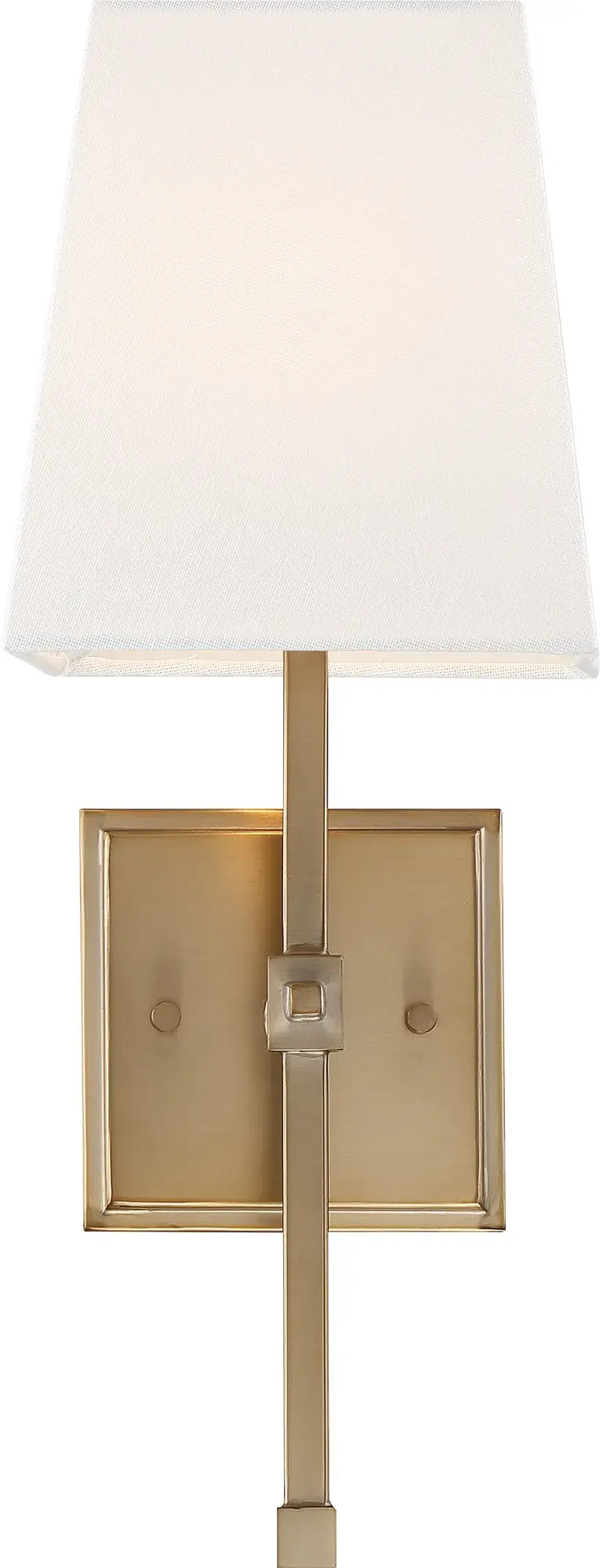 Highline 1-Light Vanity Sconce in Burnished Brass with White Linen Shade - Image 2