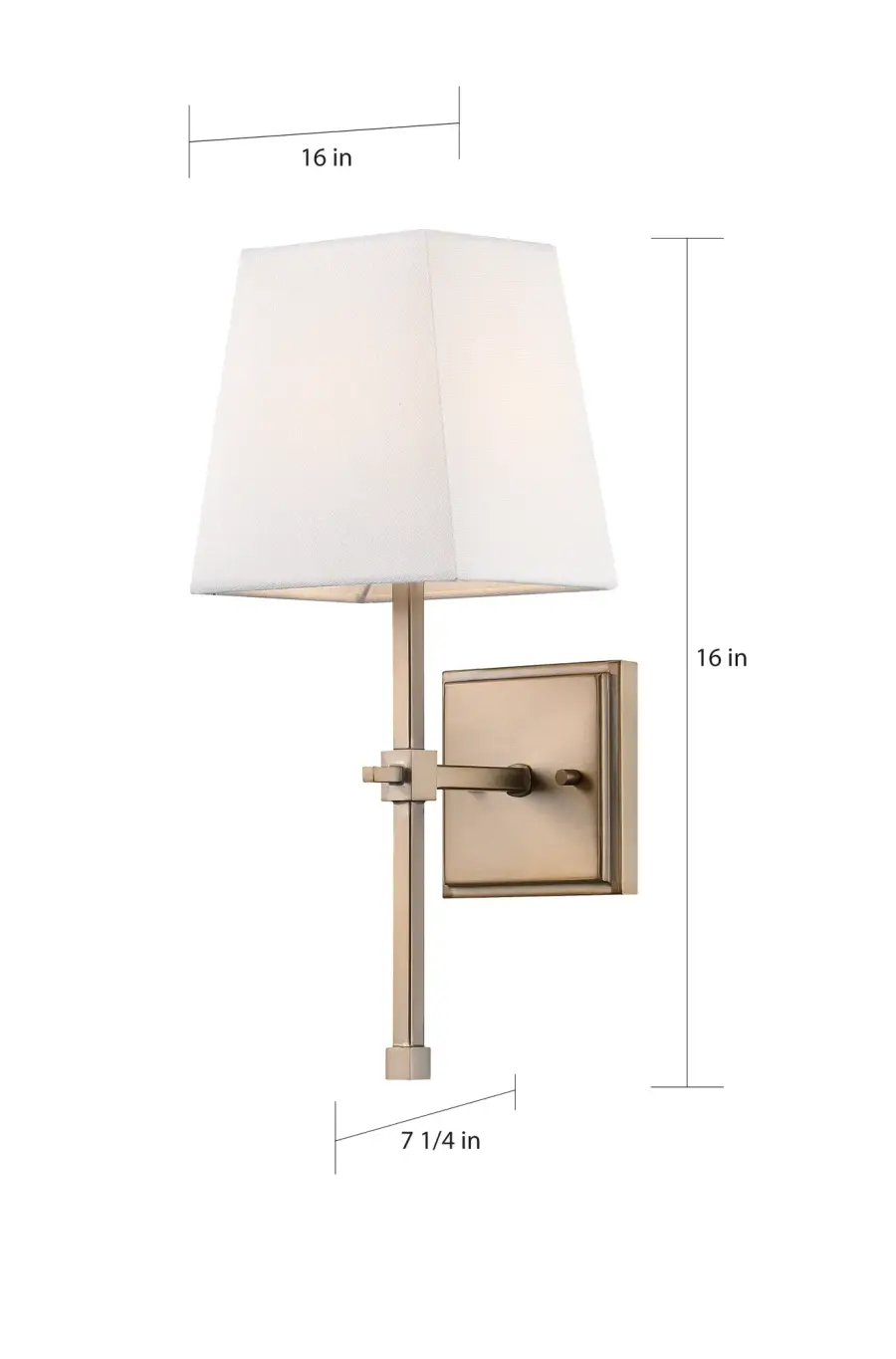 Highline 1-Light Vanity Sconce in Burnished Brass with White Linen Shade - Image 5