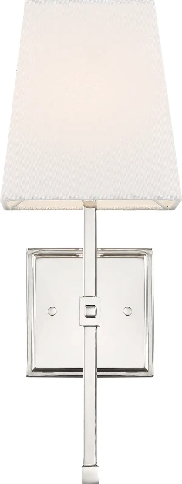 Highline 1-Light Vanity Sconce in Polished Nickel with White Linen Shade - Image 2