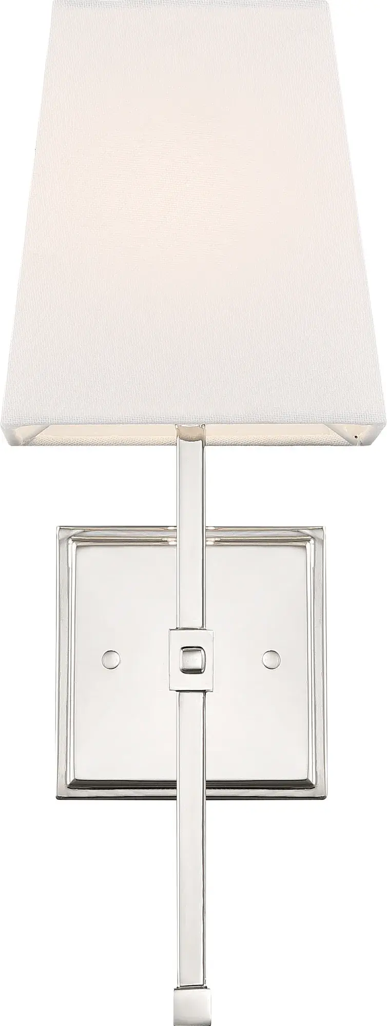 Highline 1-Light Vanity Sconce in Polished Nickel with White Linen Shade - Image 2