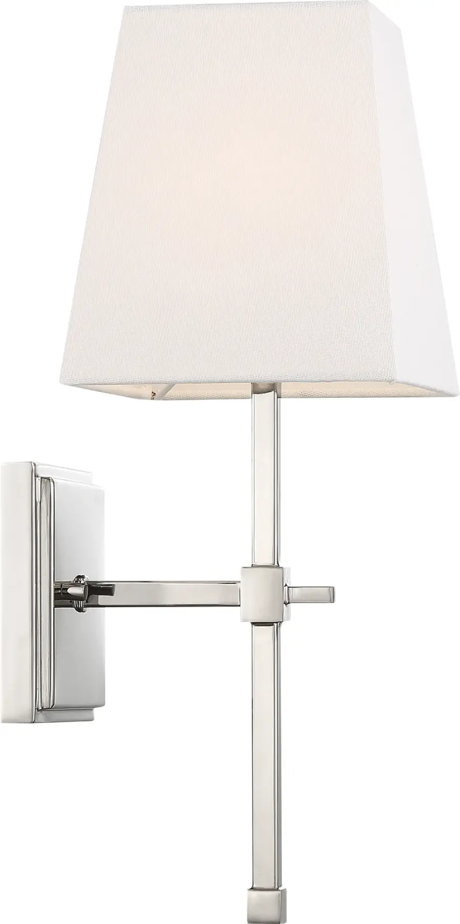 Highline 1-Light Vanity Sconce in Polished Nickel with White Linen Shade - Image 4