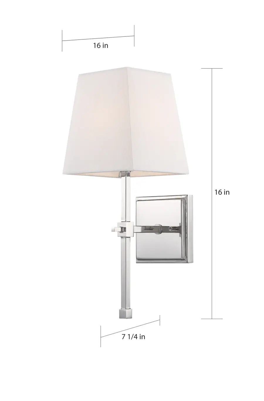 Highline 1-Light Vanity Sconce in Polished Nickel with White Linen Shade - Image 5