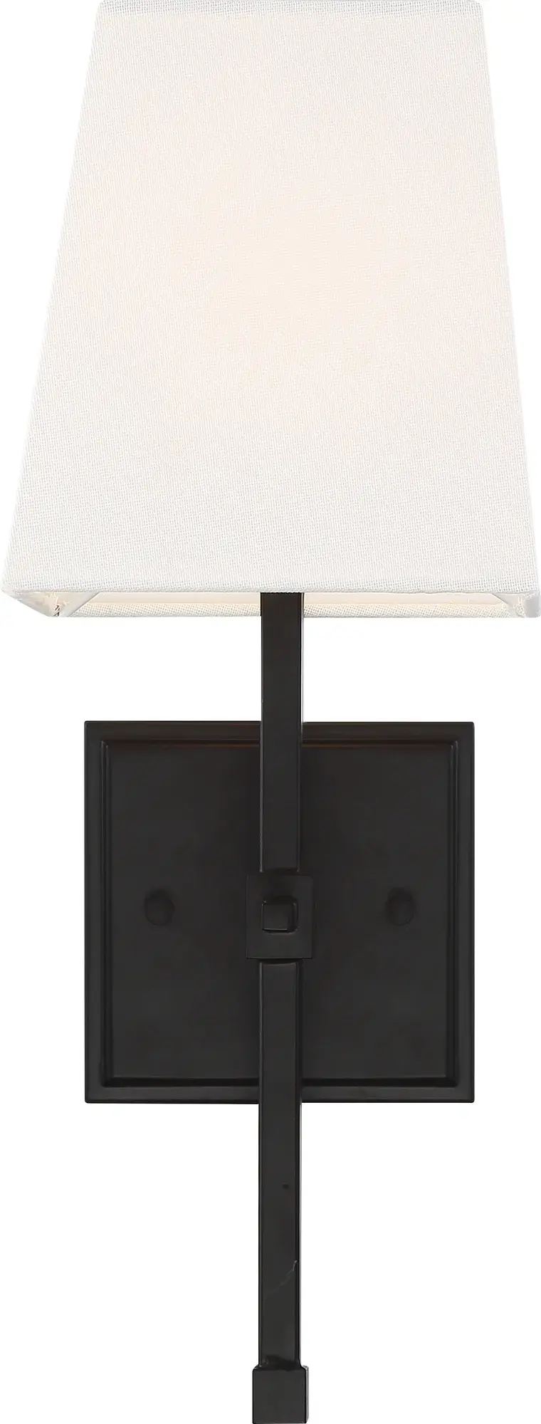 Highline 1-Light Vanity Sconce in Aged Bronze with White Linen Shade - Image 2