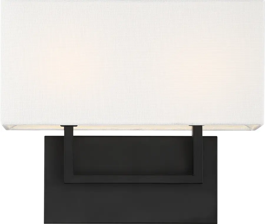 Tribeca 2-Light Vanity Sconce in Aged Bronze with White Linen Shade - Image 2