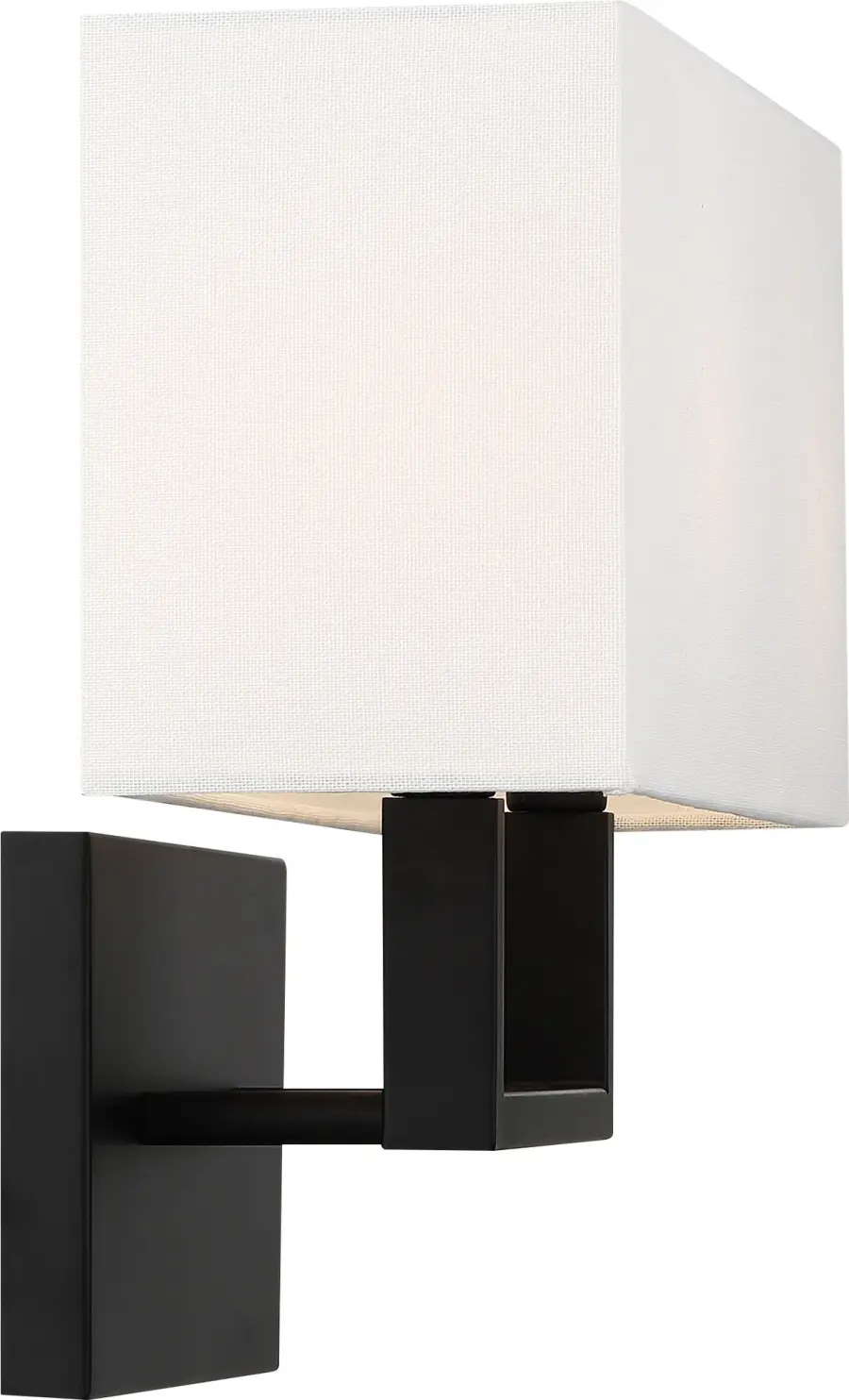 Tribeca 2-Light Vanity Sconce in Aged Bronze with White Linen Shade - Image 4