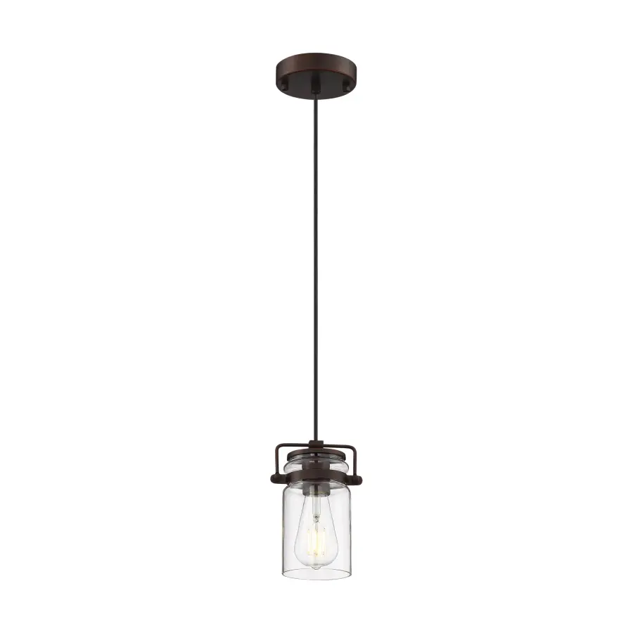 Antebellum Mini Pendant - Mahogany Bronze with Clear Glass - Image 1