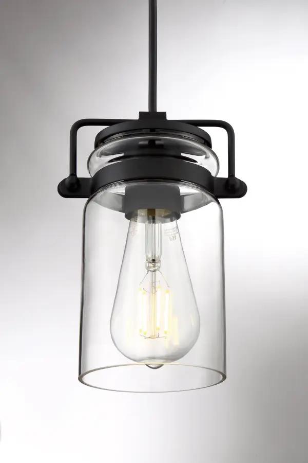 Antebellum Mini Pendant - Matte Black with Clear Glass - Image 4