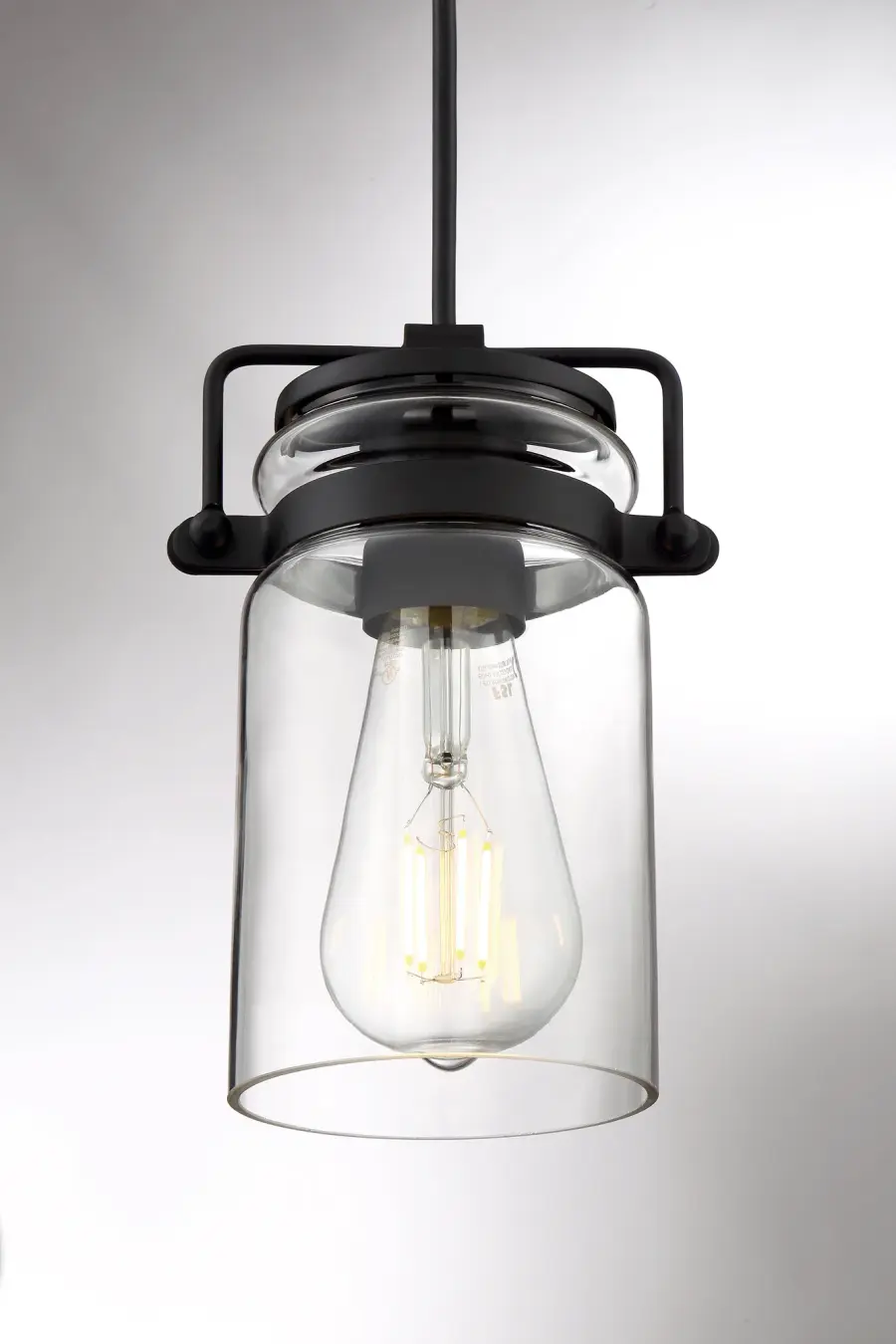 Antebellum Mini Pendant - Matte Black with Clear Glass - Image 4