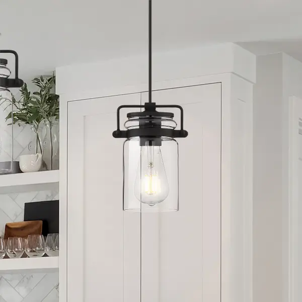 Antebellum Mini Pendant - Matte Black with Clear Glass - Image 7