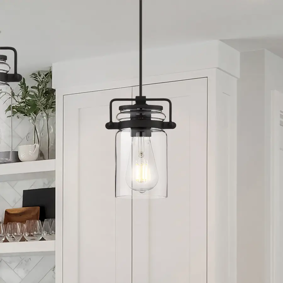 Antebellum Mini Pendant - Matte Black with Clear Glass - Image 7