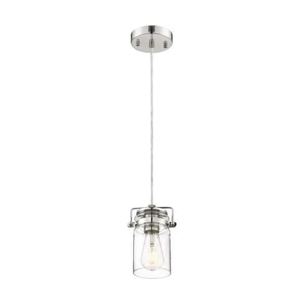 Antebellum Mini Pendant - Polished Nickel with Clear Glass - Image 1