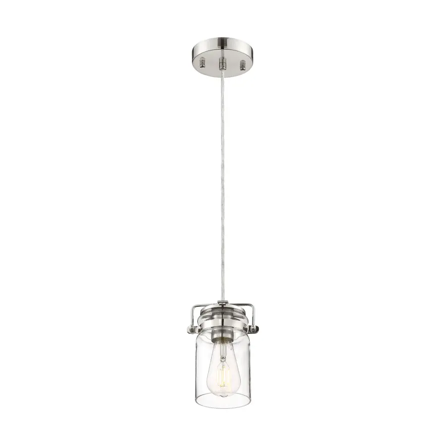 Antebellum Mini Pendant - Polished Nickel with Clear Glass - Image 1