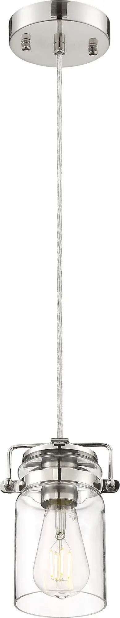 Antebellum Mini Pendant - Polished Nickel with Clear Glass - Image 2