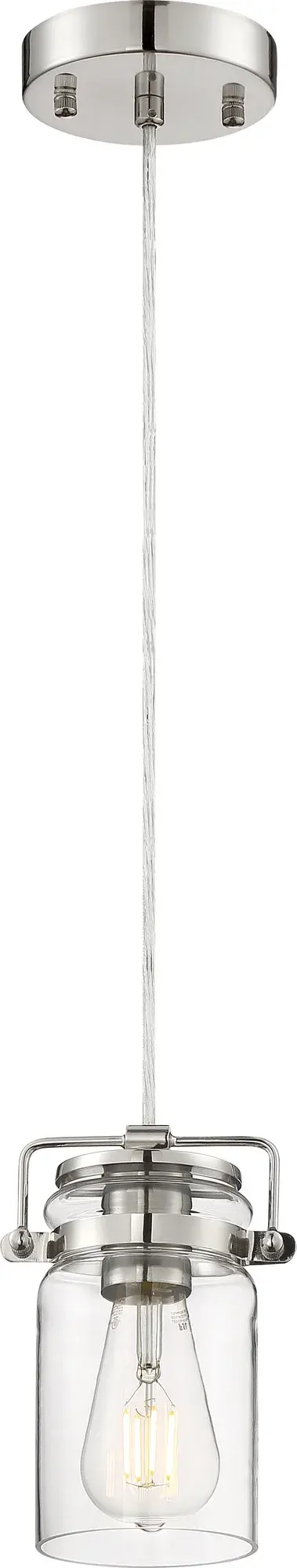Antebellum Mini Pendant - Polished Nickel with Clear Glass - Image 3