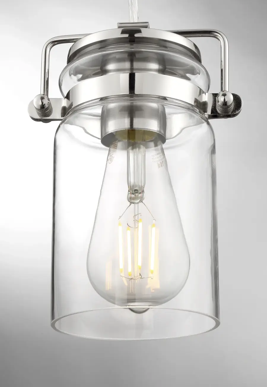 Antebellum Mini Pendant - Polished Nickel with Clear Glass - Image 4