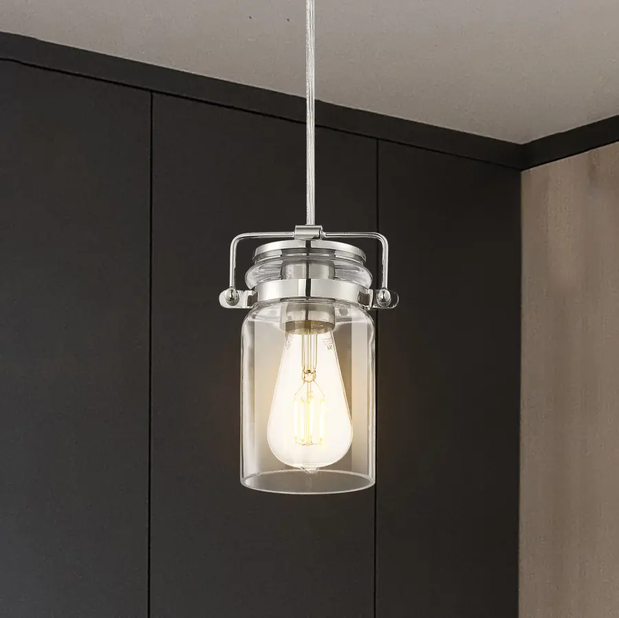 Antebellum Mini Pendant - Polished Nickel with Clear Glass - Image 9