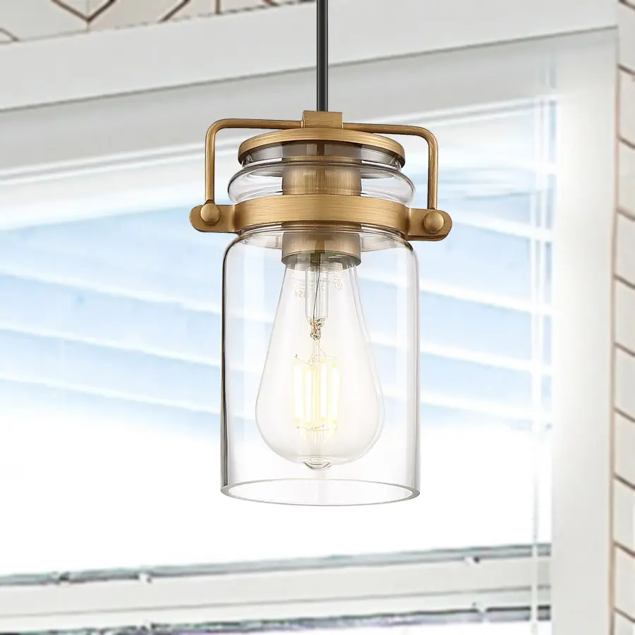 Antebellum Mini Pendant - Vintage Brass with Clear Glass - Image 9