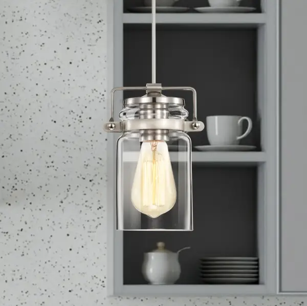 Antebellum Mini Pendant - Brushed Nickel with Clear Glass - Image 14