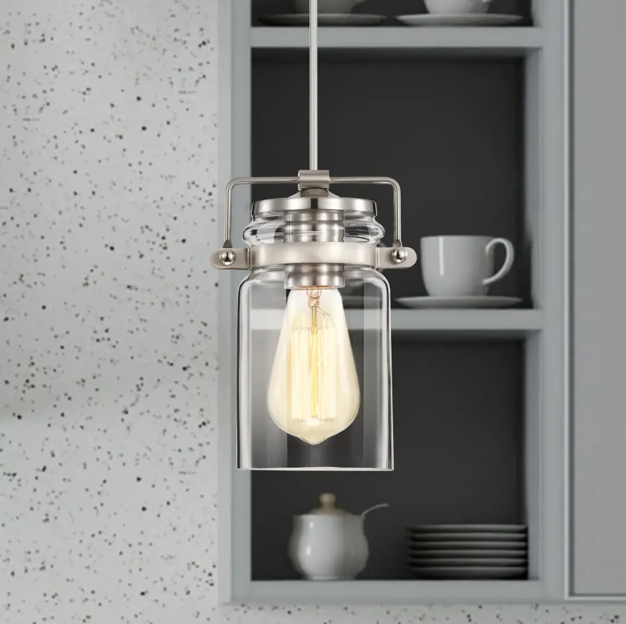 Antebellum Mini Pendant - Brushed Nickel with Clear Glass - Image 14
