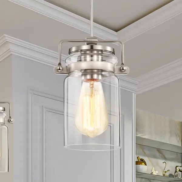 Antebellum Mini Pendant - Brushed Nickel with Clear Glass - Image 16