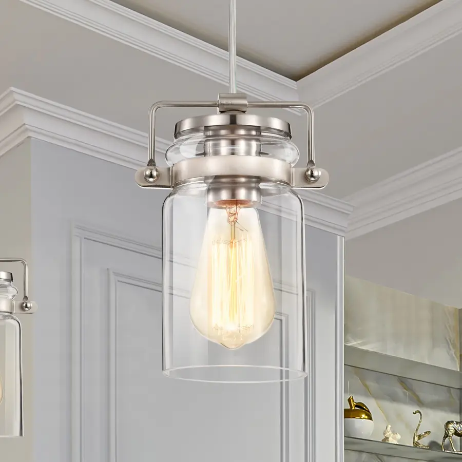 Antebellum Mini Pendant - Brushed Nickel with Clear Glass - Image 16