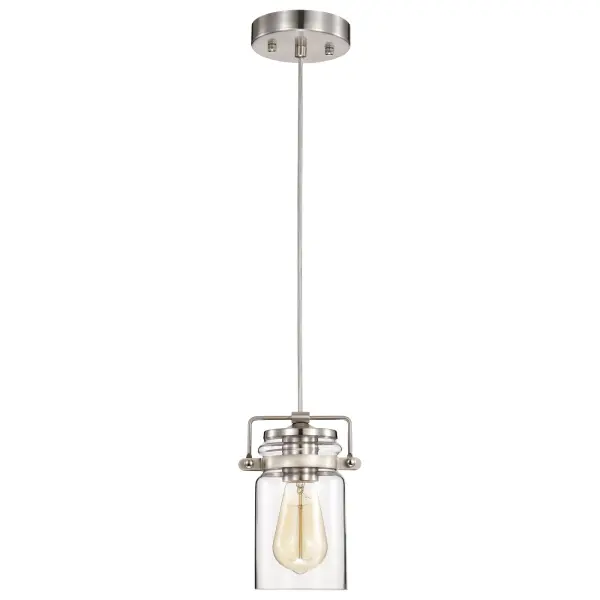 Antebellum Mini Pendant - Brushed Nickel with Clear Glass - Image 3