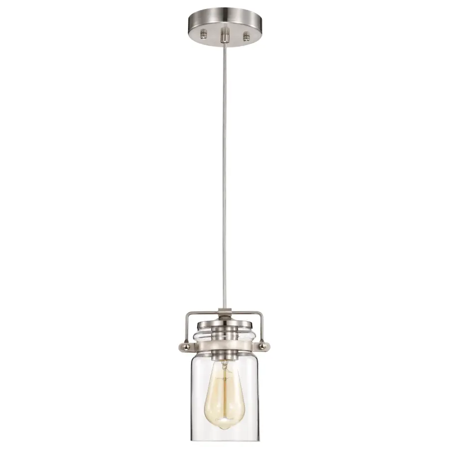 Antebellum Mini Pendant - Brushed Nickel with Clear Glass - Image 3