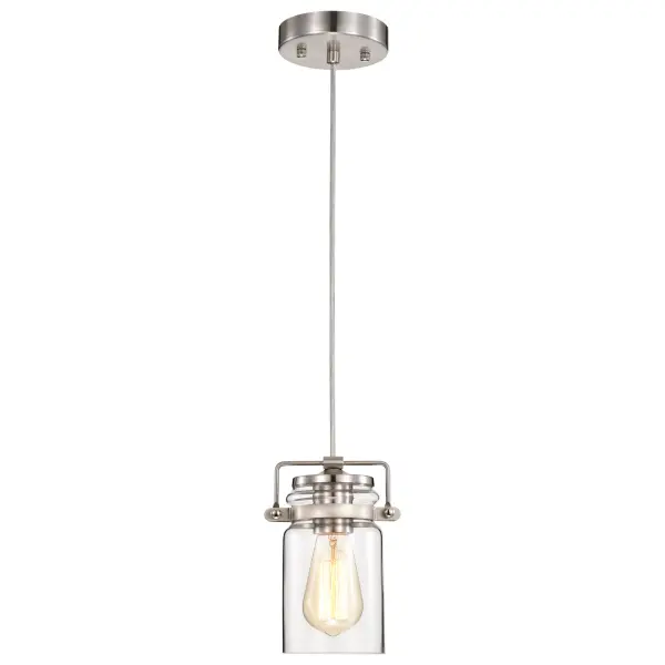 Antebellum Mini Pendant - Brushed Nickel with Clear Glass - Image 4