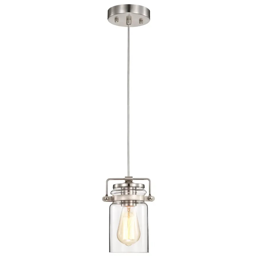 Antebellum Mini Pendant - Brushed Nickel with Clear Glass - Image 4
