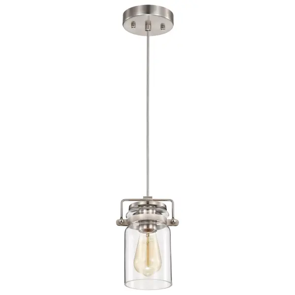 Antebellum Mini Pendant - Brushed Nickel with Clear Glass - Image 5