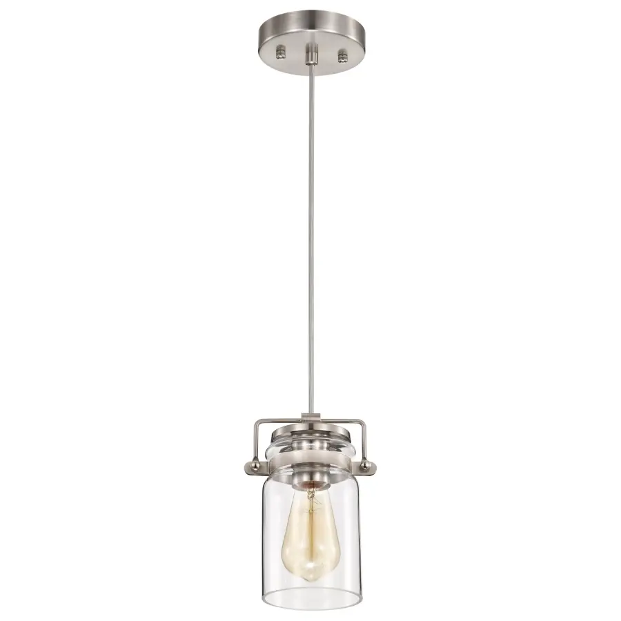 Antebellum Mini Pendant - Brushed Nickel with Clear Glass - Image 5