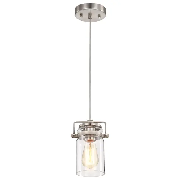 Antebellum Mini Pendant - Brushed Nickel with Clear Glass - Image 6