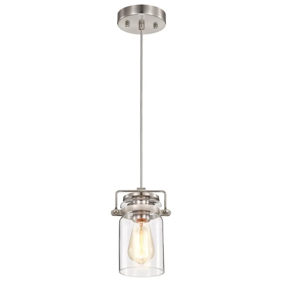 Antebellum Mini Pendant - Brushed Nickel with Clear Glass - Image 6